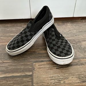Black checkered Vans